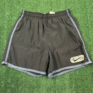 VTG Nike Activewear Shorts Men's Large Black Blue White Tag Mesh Lined 5.5" 90s